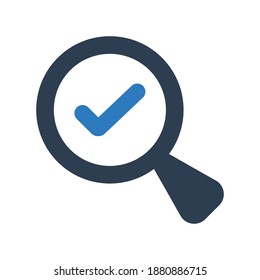 Correct correction icon.glass,right,magnify (vector illustration)