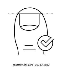 vector de icono de línea de clavijas de corte correcto. signo de clavo de corte correcto. símbolo de contorno aislado ilustración negra