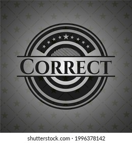Correct dark icon or emblem. Vector Illustration. Detailed. 