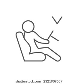 Correct driving posture line icon