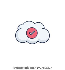 Icono plano correcto aislado en fondo blanco 