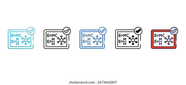 Correcto diseño de icono de fórmula con fondo blanco ilustración de stock
