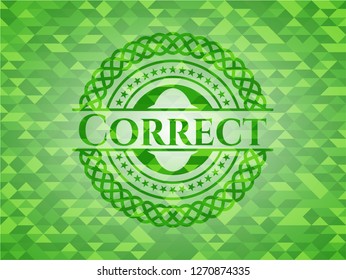 Correct green mosaic emblem