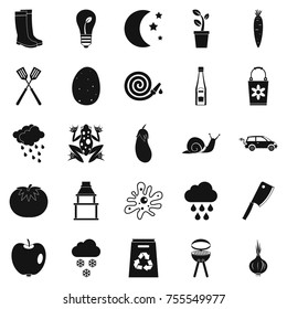 Correct health icons set. Simple set of 25 correct health vector icons for web isolated on white background