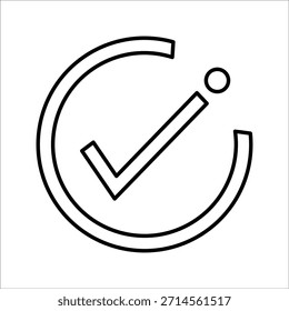 Korrektes Symbol, Häkchen, Ja-Symbol, Genehmigtes Symbol, für die Benutzeroberfläche.
