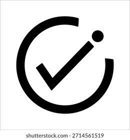 Korrektes Symbol, Häkchen, Ja-Symbol, Genehmigtes Symbol, für die Benutzeroberfläche.