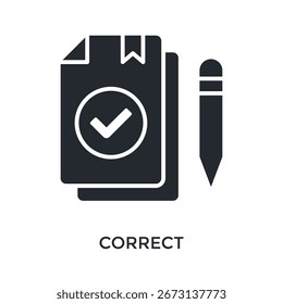Estilo de glifo de icono correcto. Ilustración vectorial Para El Diseño gráfico
