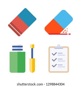 correct icons set with correction fluid, check mark and eraser vector set