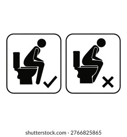 Correct and incorrect posture for sitting on a toilet proper and improper sitting positions healthy bowel movements