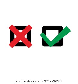 Correct incorrect right wrong icon illustration with simple and minimalist design.