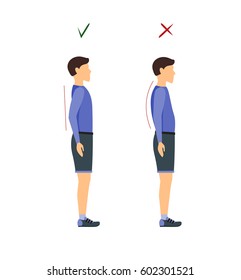 160 Correct walking posture Stock Illustrations, Images & Vectors ...