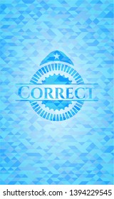 Correct light blue mosaic emblem