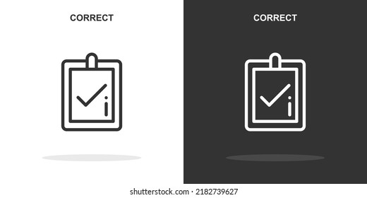 correct line icon. Simple outline style.correct linear sign. Vector illustration isolated on white background. Editable stroke EPS 10