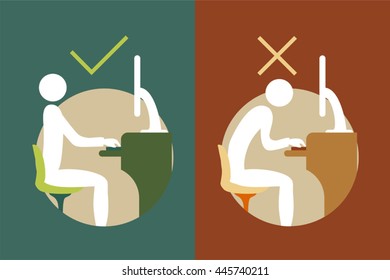 correct office back sitting symbols