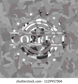 Correct on grey camo pattern