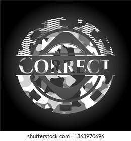 Correct on grey camouflage texture