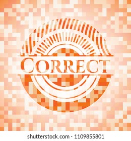 Correct orange mosaic emblem