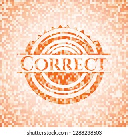 Correct orange mosaic emblem