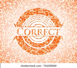 Correct orange mosaic emblem with background