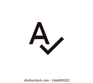 Correct orthography icon. Flat design vector