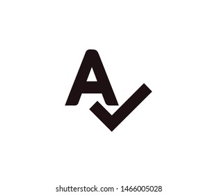 Correct orthography icon. Flat design vector