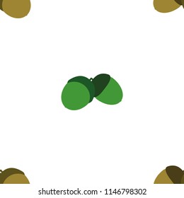 correct pattern of the vector simple acorns on a white background in different colors