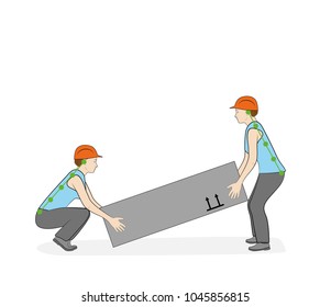 Correct posture to lift a heavy object safely. Illustration of health care. vector illustration