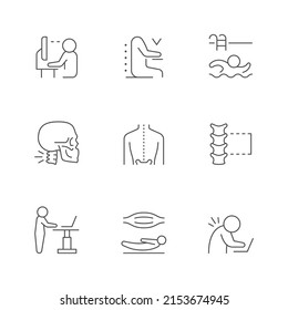 Correct posture line outline icon