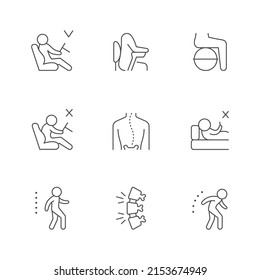 Correct posture line outline icon