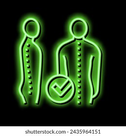 correct posture neon light sign vector. correct posture illustration