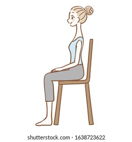 Correct posture when sitting on a chair