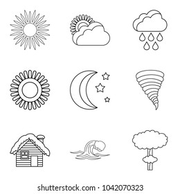 Correct prediction icons set. Outline set of 9 correct prediction vector icons for web isolated on white background