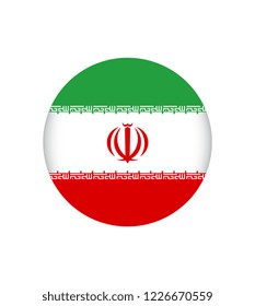Correct proportion. Vector illustration. The Iran flag is flying in the wind. Colorful, national flag of Iranian. Patriotism. Iran and nuclear power - Iranian country and symbol of atomic radiation.