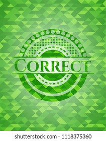 Correct realistic green mosaic emblem