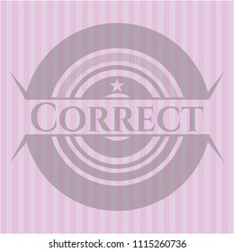 Correct realistic pink emblem