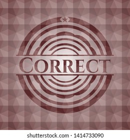 Correct red seamless emblem or badge with geometric pattern background. - Powered by Shutterstock - Get 15% off with code: PIKWIZARD15