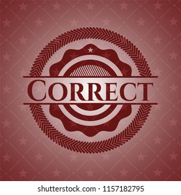 Correct retro red emblem