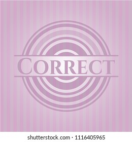 Correct retro style pink emblem