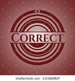 Correct retro style red emblem