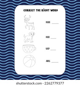 Correct the right word, logic game, word scramble