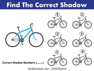 Correct Shadow Educational Matching Game With Fun Character. Logic Games For Kids. Learnig Card For Child Kindergarten Or School.
