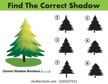 Correct Shadow Educational Matching Game With Fun Character. Logic Games For Kids. Learnig Card For Child Kindergarten Or School.