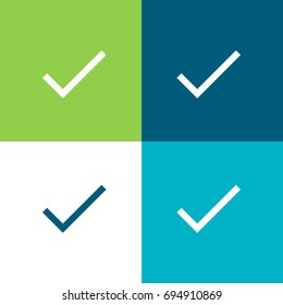 Correct signal green and blue material color minimal icon or logo design