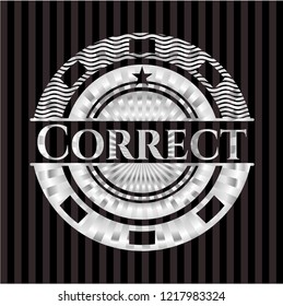 Correct silvery badge