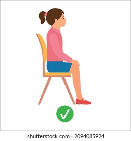 Correct Sitting Position Medical Infographics Childs Stock Vector ...