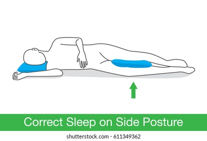 Correct Sleep On Side Posture By Stock Vector (Royalty Free) 611349362