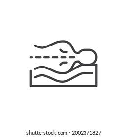 Correct sleeping position line icon. linear style sign for mobile concept and web design. Sleeping side position outline vector icon. Orthopedic symbol, logo illustration. Vector graphics