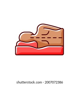 Correct sleeping position for spinal health RGB color icon. Keeping spine straight. Improving spine alignment. Pain-free sleep. Maintaining natural curves. Isolated vector illustration