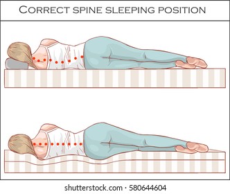 463 Correct spine sleeping position Images, Stock Photos & Vectors ...