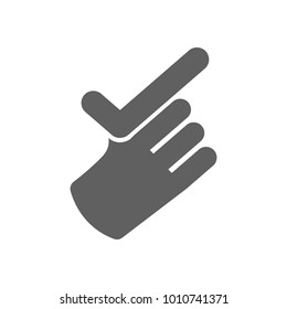 Correct symbol with hand icon in trendy flat style isolated on white background. Symbol for your web site design, logo, app, UI. Vector illustration, EPS